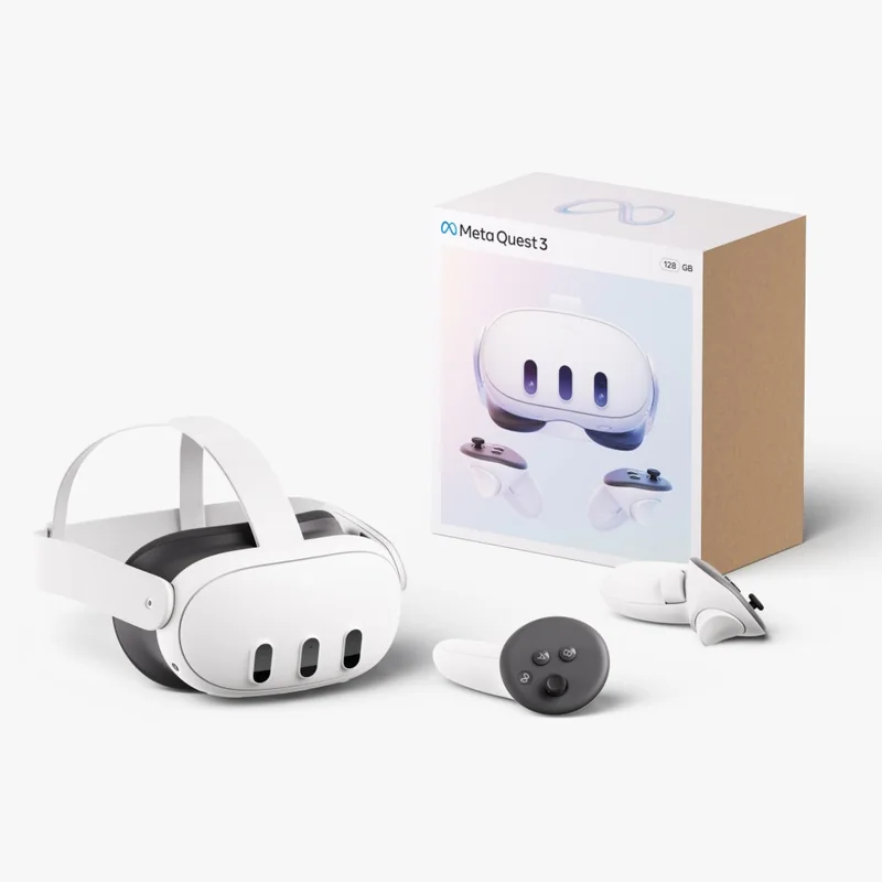 عینک واقعیت مجازی meta quest  3 128 در حد نو+ جانبی — تصویر 1
